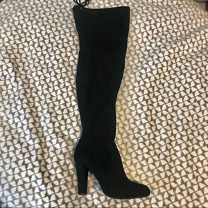 Black thigh high boots